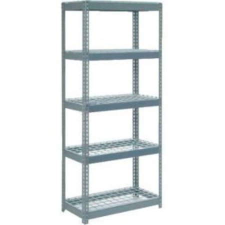 GLOBAL EQUIPMENT Extra Heavy Duty Shelving 36"W x 18"D x 60"H With 5 Shelves, Wire Deck, Gry 717181